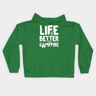 Life is better by the camp fire Kids Hoodie